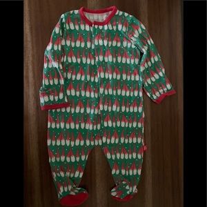 Magnetic closure holiday themed footie, 0-3 mos